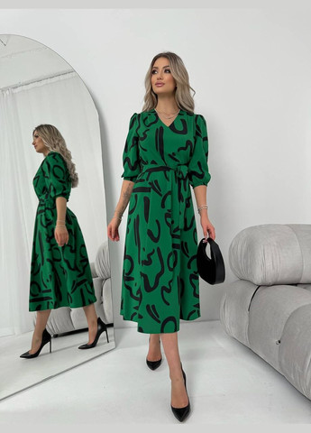 Зеленое женское платье из шелкового софта цвет зеленый р.42/44 454125 New Trend