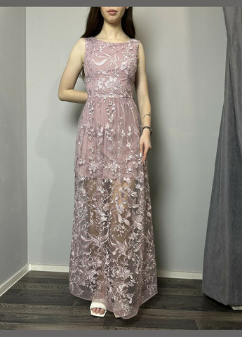 Розовое вечернее женское платье розовое макси в пол mkeng2132 Modna KAZKA