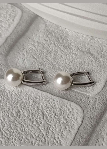 Серьги серебристые с жемчужинами ксюпинг xuping родий медсплав Xuping Jewelry (337503345)