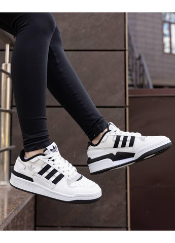 Черные демисезонные кроссовки мужские adidas forum low white black v3 адидас форум No Brand