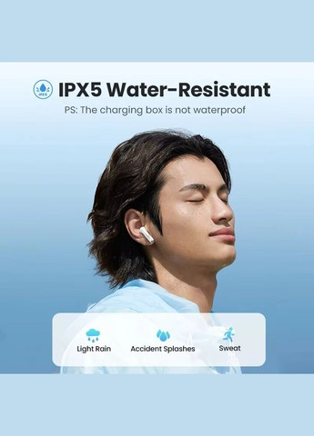 Бездротові навушники HiTune H5 WS201 White з подвійним мікрофоном і шумозаглушенням White (15612) Ugreen (305066348)