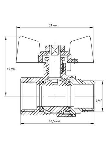 Кран шаровый 3/4" ГШБ (KR.218.W) (KR0183) KOER (321193549)