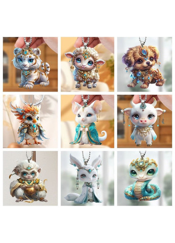 Брелок - підвіска на ключі у вигляді символу року за Китайським гороскопом з акрилу рік КОНЯ No Brand (314813422)