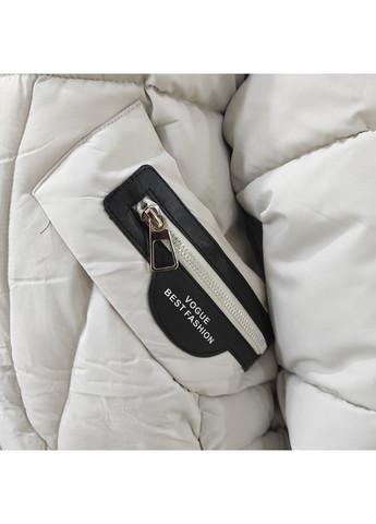 Молочная зимняя куртка женская зима дутая капюшон укороченная тёплая молоко No Brand