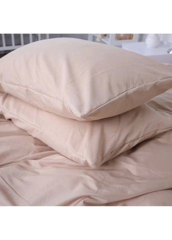 Комплект постільної білизни №15-1214 Warm Sand Mikrosatin Premium Однотонний Євро Mirson (399179299)