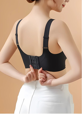 Чёрный топ бесшовный женский бюстгальтер топ на широких бретелях perfect inspiration (1958-85-01) Finetoo без косточек нейлон