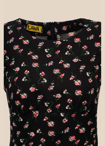 Черное повседневный платье с узором женское wtc02319 черный shop (2000990655417) LAWA