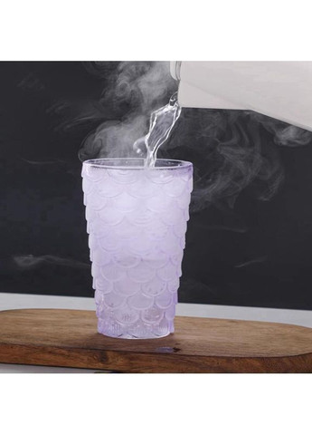 Стакан 580 мл с трубочкой и крышкой, боросиликатное стекло – Хвост русалки – для горячих и холодных напитков, фиолетовый More (366088869)