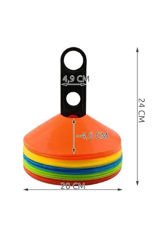 Тренировочные конусы фишки на подставке с ручкой сумкой для переноски 5 цветов 50 шт 20х24 см (477650-Prob) Unbranded (298640600)