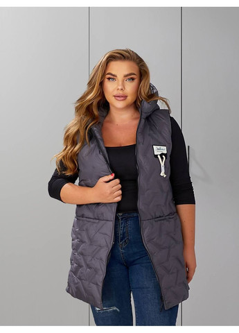 Женская жилетка с капюшоном цвет черный New Trend (304646964)