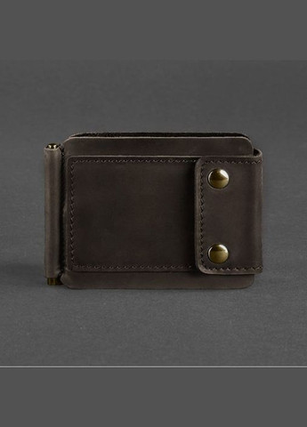 Чоловіче шкіряне портмоне темно-коричневе 10.0 затиск для грошей Crazy Horse (A-026814) BlankNote (328444557)