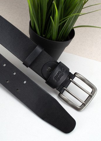 Ремінь чоловічий шкіряний чорний HC0071 (145 см) в джинси із двома язичками HandyCover (295903348)