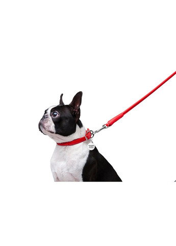 Поводок для собак кожаный Glamour, круглый, Д 8 мм, Дл 122 см красный WAUDOG (322125020)