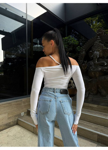 Стильний жіночий лонгслів з відкритими плечима Україна (351480372)