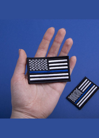 Набір шевронів 2 шт. з липучкою Прапор Поліції США, вишитий патч 5х8 см IDEIA (275869941)