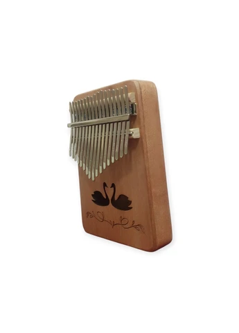 Музичний інструмент Калімба Kalimba на 17 язичків Ручне фортепіано Бежевий з Візерунком Лебеді K-17-19B No Brand (371772691)