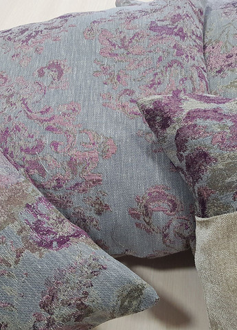 Комплект декоративних подушок Flowers 40х40см 3шт 40х32см 1шт Бежеві з фіолетовим (п_0011) Firanka Plants (306522990)