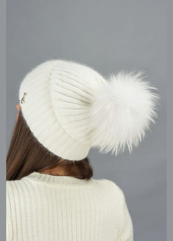 Женская вязаная шапка с отворотом и бубоном Пеппи Braxton (325404034)
