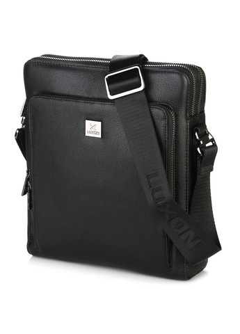 Чоловіча шкіряна сумка 3627-3 планшетка (барсетка) через плече розмір 23 × 27 × 6 см чорна Luxon (314874120)