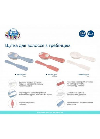 Щітка для волосся з гребінцем - синя 56/160_blu Canpol Babies (301589822)