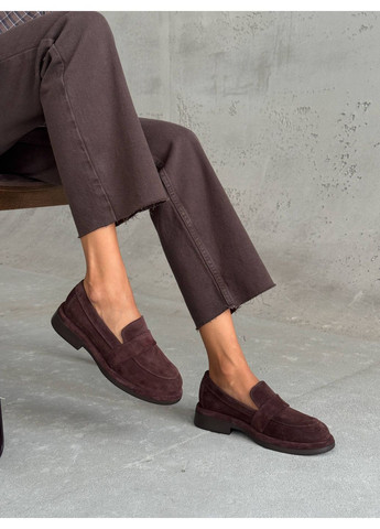 No Brand Лоферы женские NikArt 11698 (шоколадная, натуральная замша, Украина) коричневый з, — (356455383)