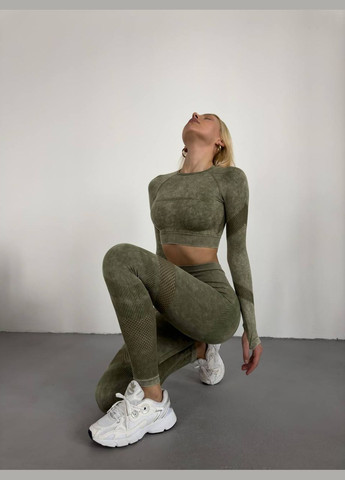 Жіночий фітнес оливковий No Brand костюм (322054933)