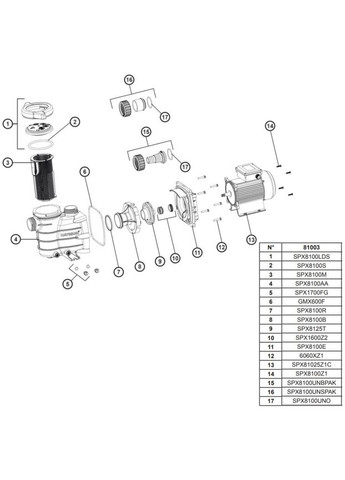 Насос для бассейна PL 81004 (220В, 10.8 м3/ч, 0.5 HP) Hayward (315035782)