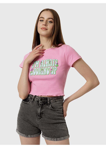 Розовая летняя футболка Busem