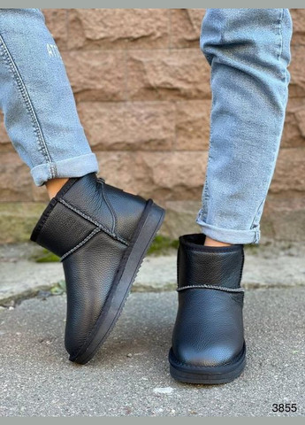 Низькі шкіряні уггі, короткі шкіряні уггі, зимові чоботи mini ugg Hengji (305663664)