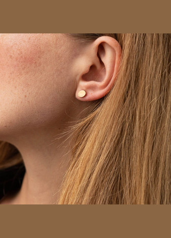 Золотые серьги - пусеты Овальные с06224 Oniks (264023477)