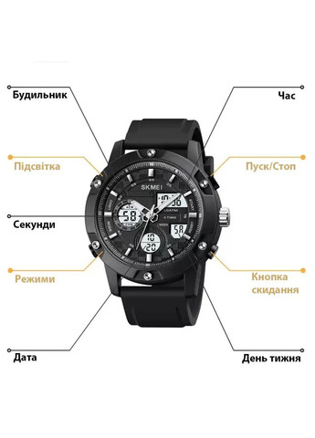 Чоловічий наручний класичний годинник 1757 Чорний з білим Skmei (314484044)