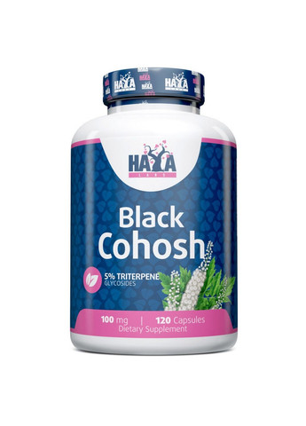 Натуральная добавка Black Cohosh 100 mg, 120 капсул Haya Labs (293342232)