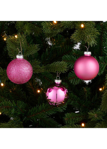 Ялинкові скляні кульки House of Seasons комплект 26 шт фуксія для новорічної ялинки іграшки для декору ProDobro (367264739)