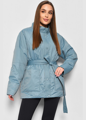 Бірюзова демісезонна куртка жіноча демісезонна напівбатальна бірюзового кольору Let's Shop