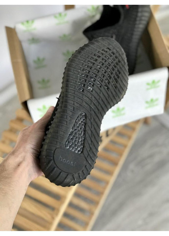 Чорні Осінні кросівки чоловічі adidas yeezy boost 350 v2 black full reflective адідас ізі буст No Brand