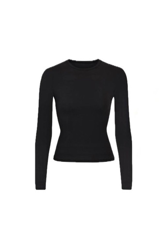 Базовый черный лонгслив в размере 42-46 из вискозы No Brand (330752730)