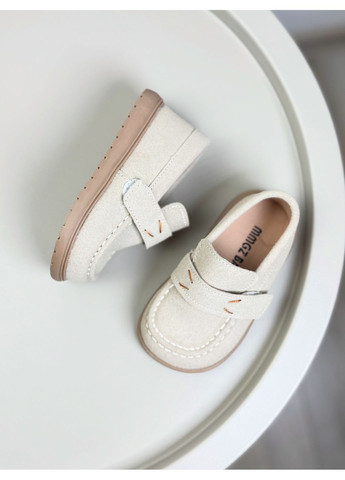 Бежевые туфли детские бежевые 1580 на липучке No Brand