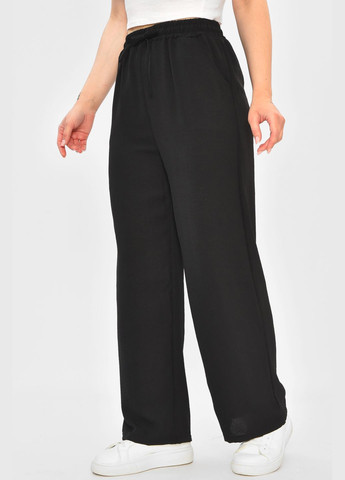 Штани жіночі однотонні чорного кольору Let's Shop (336708526)