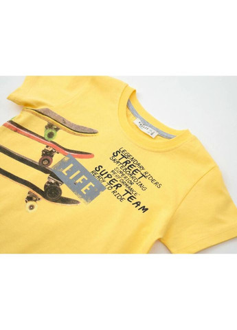 Комбінований літній набір дитячого одягу зі скейтом (13487-110b-yellow) Breeze