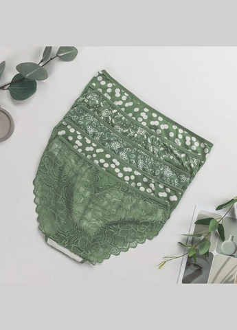 Женские трусики-слипы с кружевом сзади и гладкий перед, 5 шт Nicoletta (342119698)