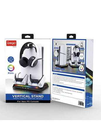 Док-станція підставка для консолі та геймпадів для PS5 Slim Disc&Digital Edition PG-P5S006 Black Ipega (372474851)