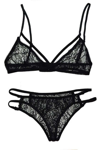 Черный демисезонный сексуальный соблазнительный эротический комплект – эротическое бельё NDS