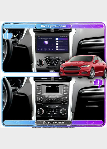 Штатна магнітола 9" для Ford Fusion (North America) II Рестайлінг 2016-2020 1/16Gb Wi-Fi GPS Base 4 шт. Lesko (336204242)