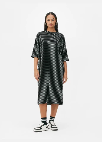 Черное платье лето,черный в полоску, Primark