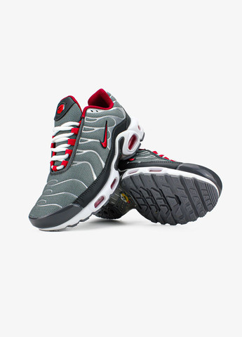 Серые всесезонные кроссовки мужские nike air max tn plus silver red gray | найк аир макс тн плюс серые красные No Brand