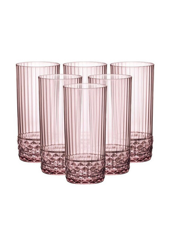 Набір склянок America'20s Lilac Rose 6 шт 480 мл 122155BB9121990 Bormioli Rocco (316620169)