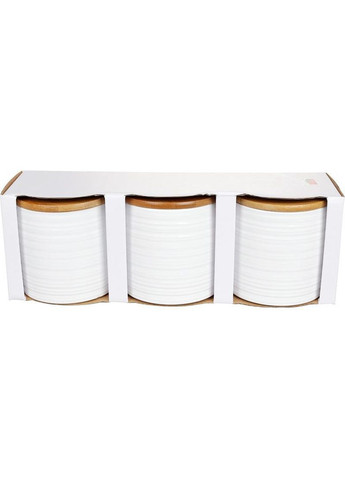 Набір банок Merceyl "Лінії" 3 банки по 550мл керамічні з бамбуковими кришками Bona (339777054)