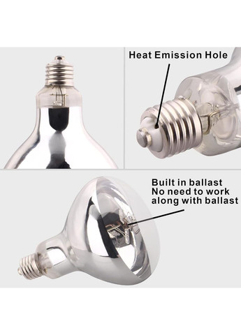 Тепловая ртутная лампа DERNORD UVA UVB для террариума - E27 гнездо 80W D3 ультрафиолетовый свет No Brand (359380415)