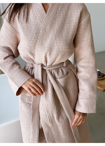 Халат "Аделина" – женский вафельный длинный халат из натурального хлопка Leyla (356504685)