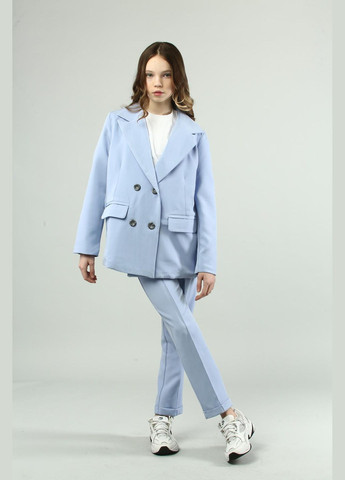 Блакитний демісезонний костюм класичний брючний IRmAS оверсайз